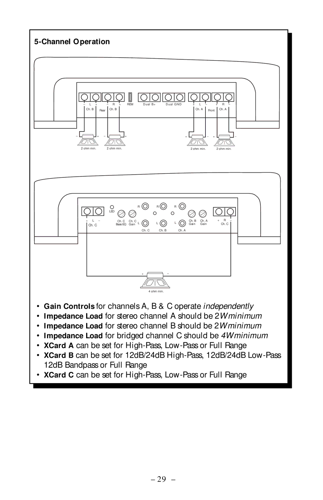 Rockford Fosgate 360.6 manual Ohm min + L 