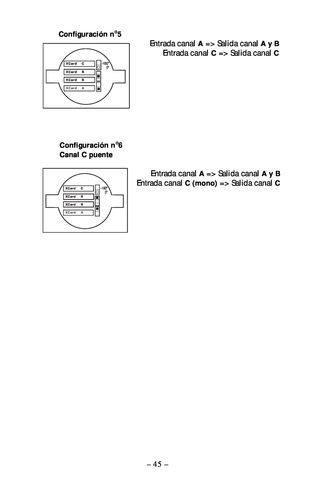 Rockford Fosgate 360.6 manual Configuración n5, Configuración n6 Canal C puente 