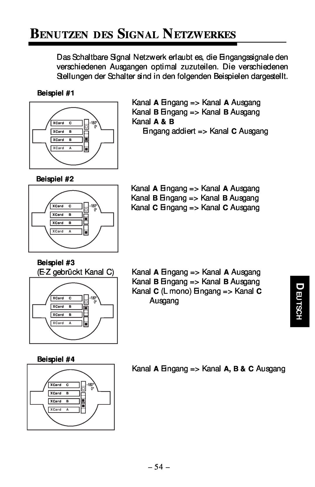 Rockford Fosgate 360.6 manual Benutzen Des Signal Netzwerkes, Beispiel #1, Beispiel #2, Beispiel #3, Beispiel #4, Deutsch 