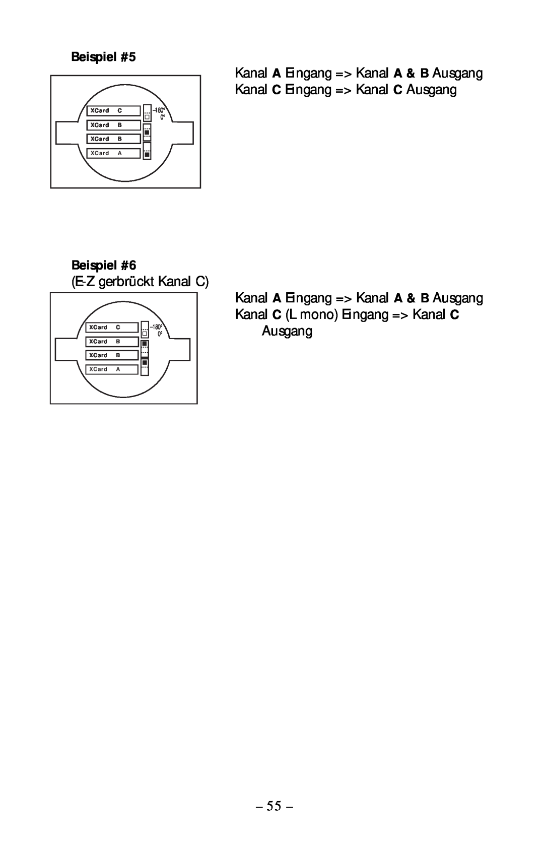 Rockford Fosgate 360.6 manual Beispiel #5, Beispiel #6, E-Zgerbrückt Kanal C, Ausgang 