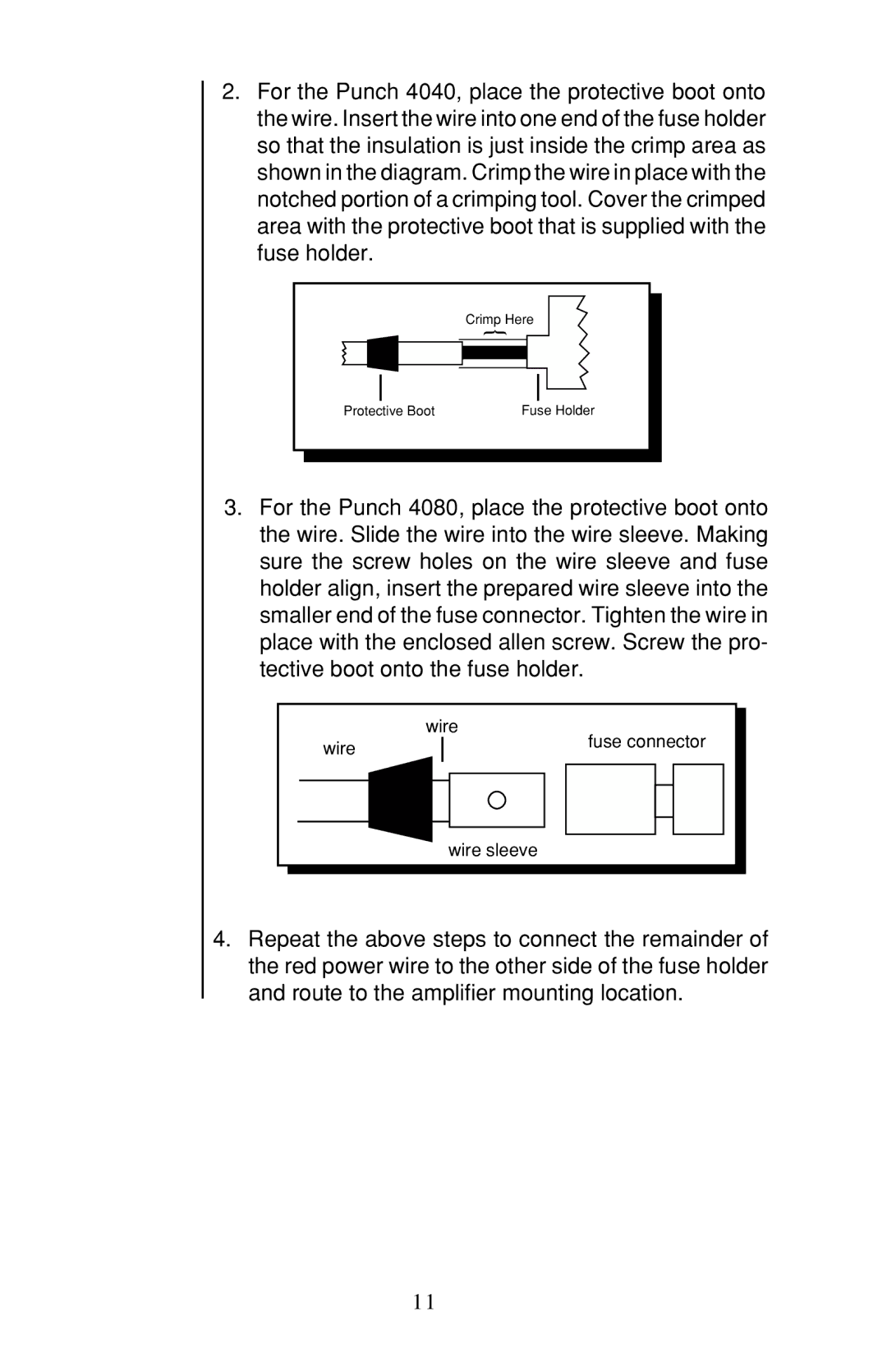 Rockford Fosgate 4-CHANNEL AMPLIFIER owner manual Wire 