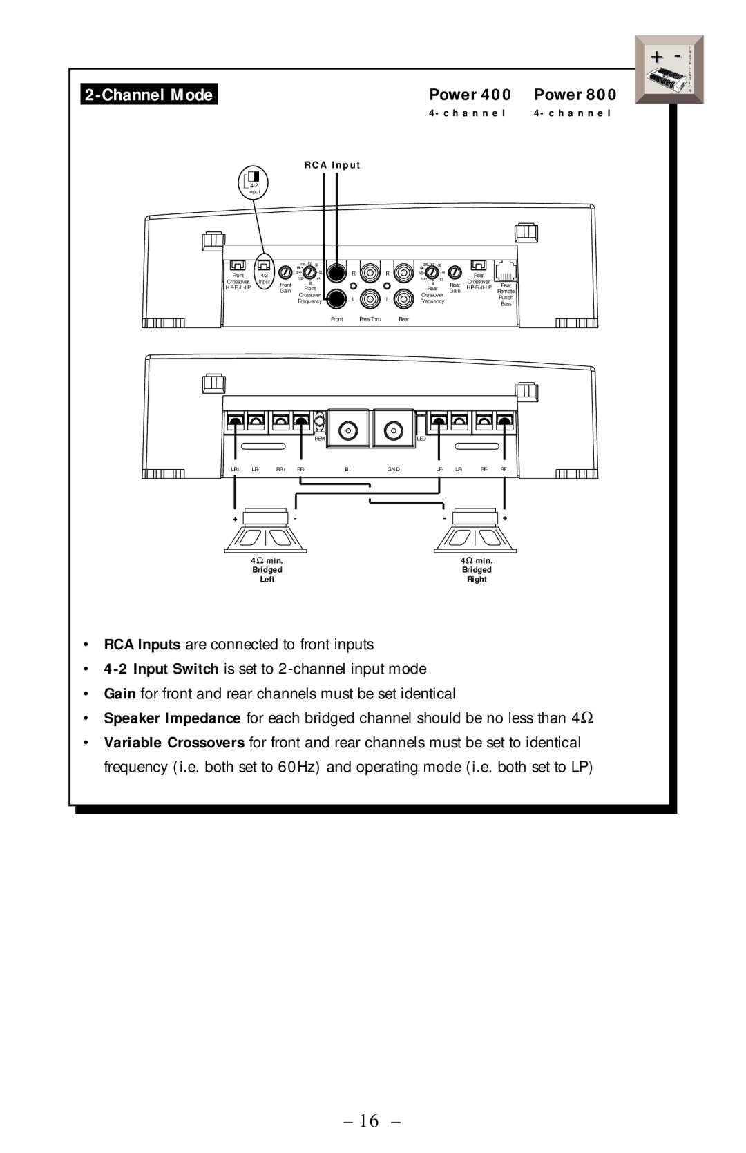 Rockford Fosgate 400, 360, 1000 manual + L 