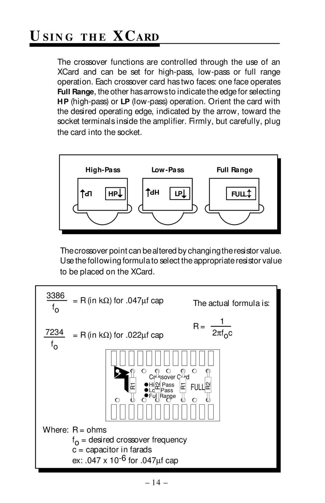 Rockford Fosgate 400x4 operation manual I N G T H E Xcard 