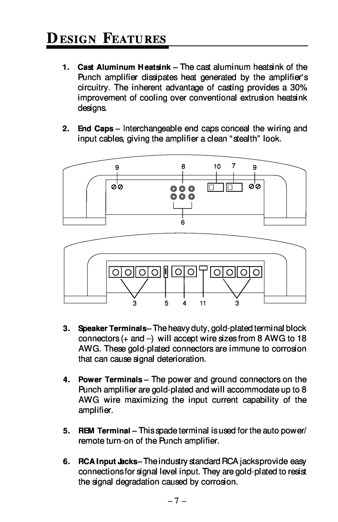 Rockford Fosgate 400x4 operation manual Design Features 