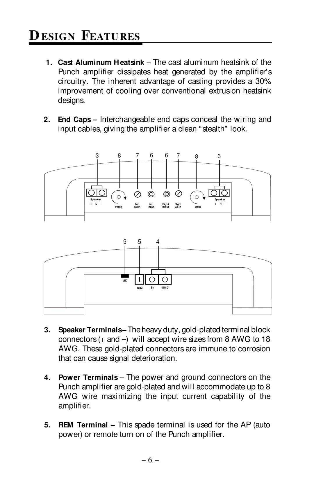 Rockford Fosgate 200ix, 40ix, 60ix, 100ix operation manual Design Features 