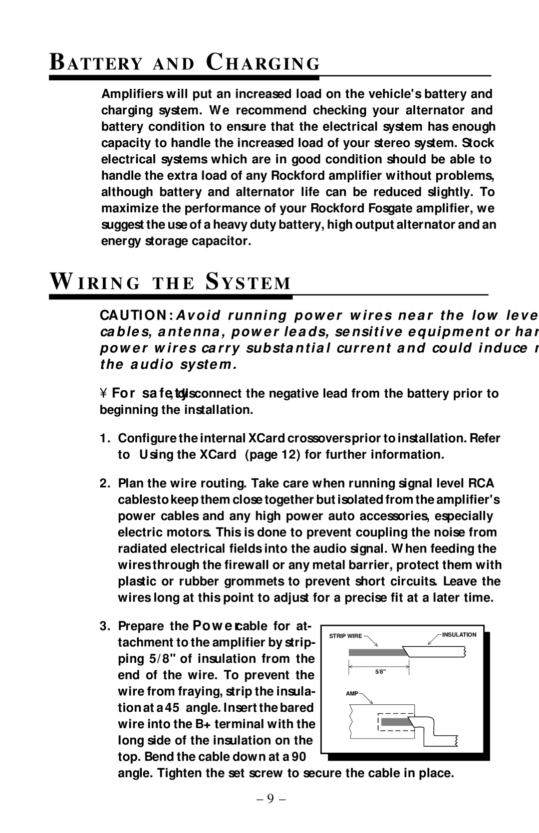 Rockford Fosgate 40X2 manual Battery and Charging, R I N G T H E S Y S T E M 