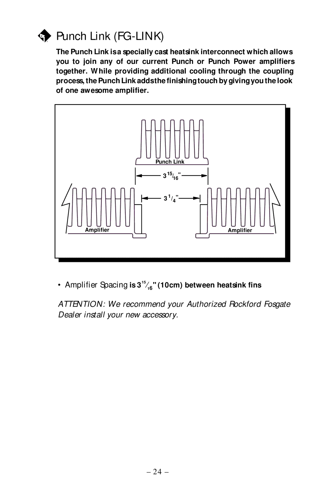Rockford Fosgate 40X2 manual Punch Link FG-LINK 