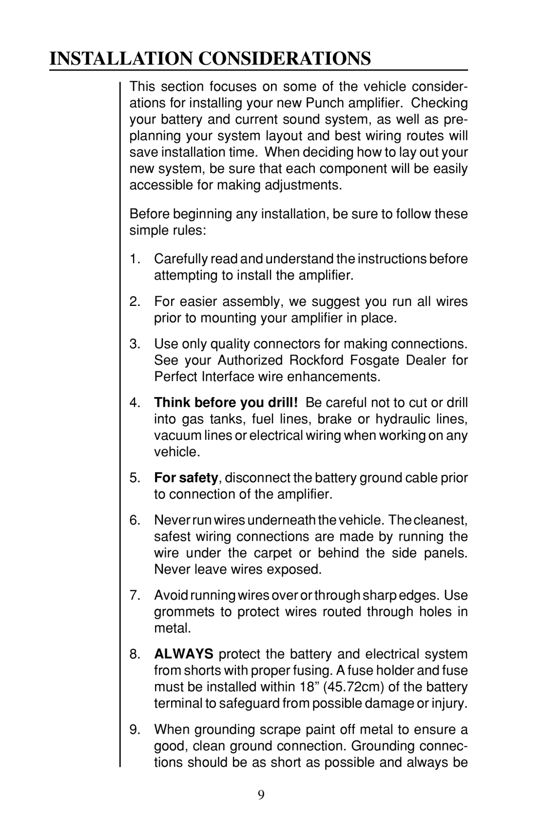 Rockford Fosgate 60X2, 200X2, 100X2 owner manual Installation Considerations 