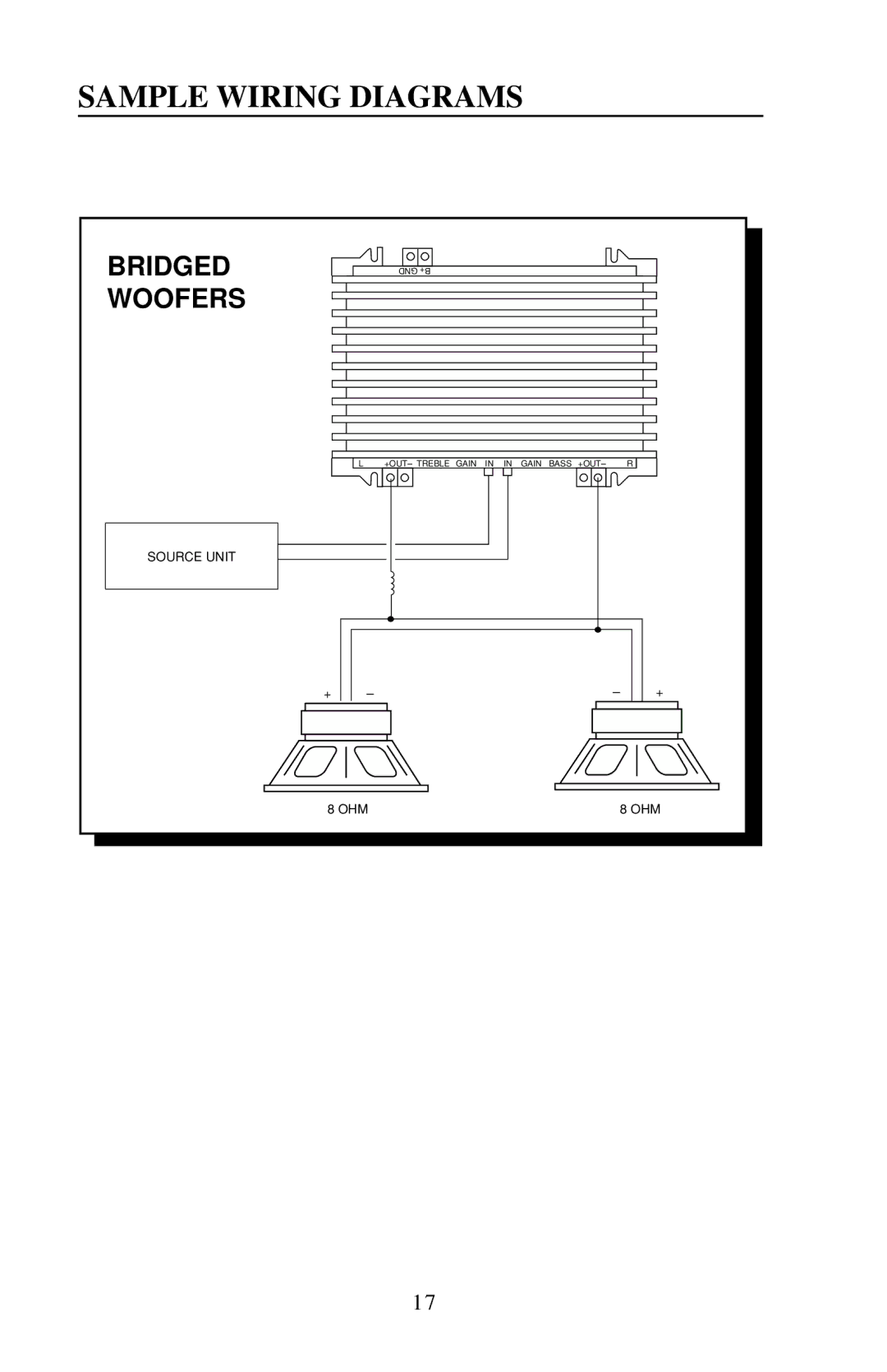 Rockford Fosgate 100X2, 60X2, 200X2 owner manual Sample Wiring Diagrams, Woofers 