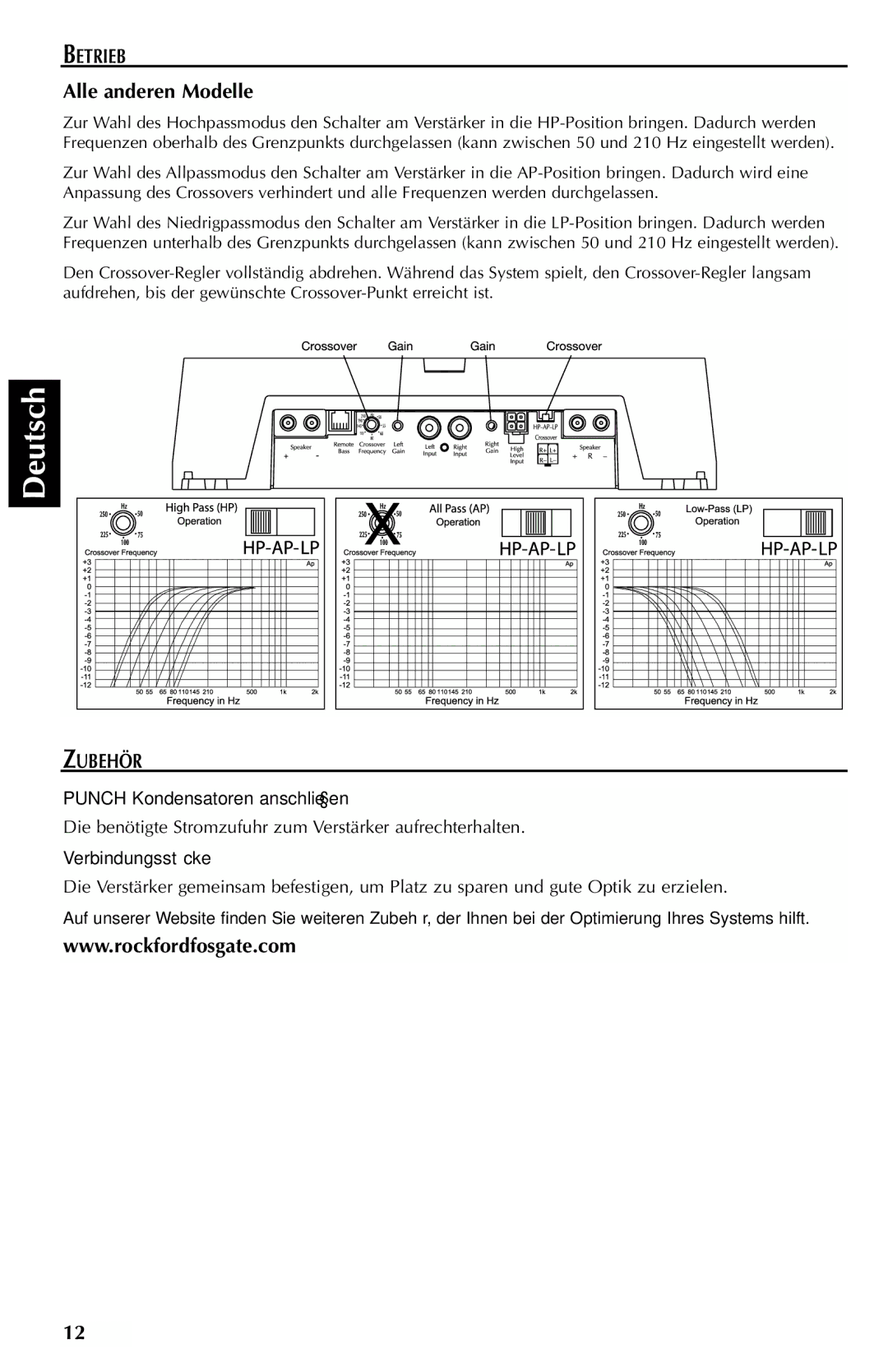 Rockford Fosgate 700S, 500S Betrieb, Alle anderen Modelle, Zubehör, Punch Kondensatoren anschließen, Verbindungsstücke 