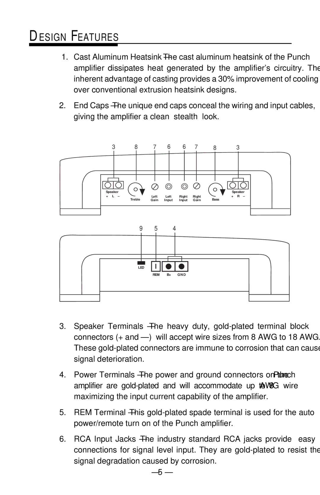 Rockford Fosgate 75.2, 55.2, 125.2, 225.2 manual Design Features 