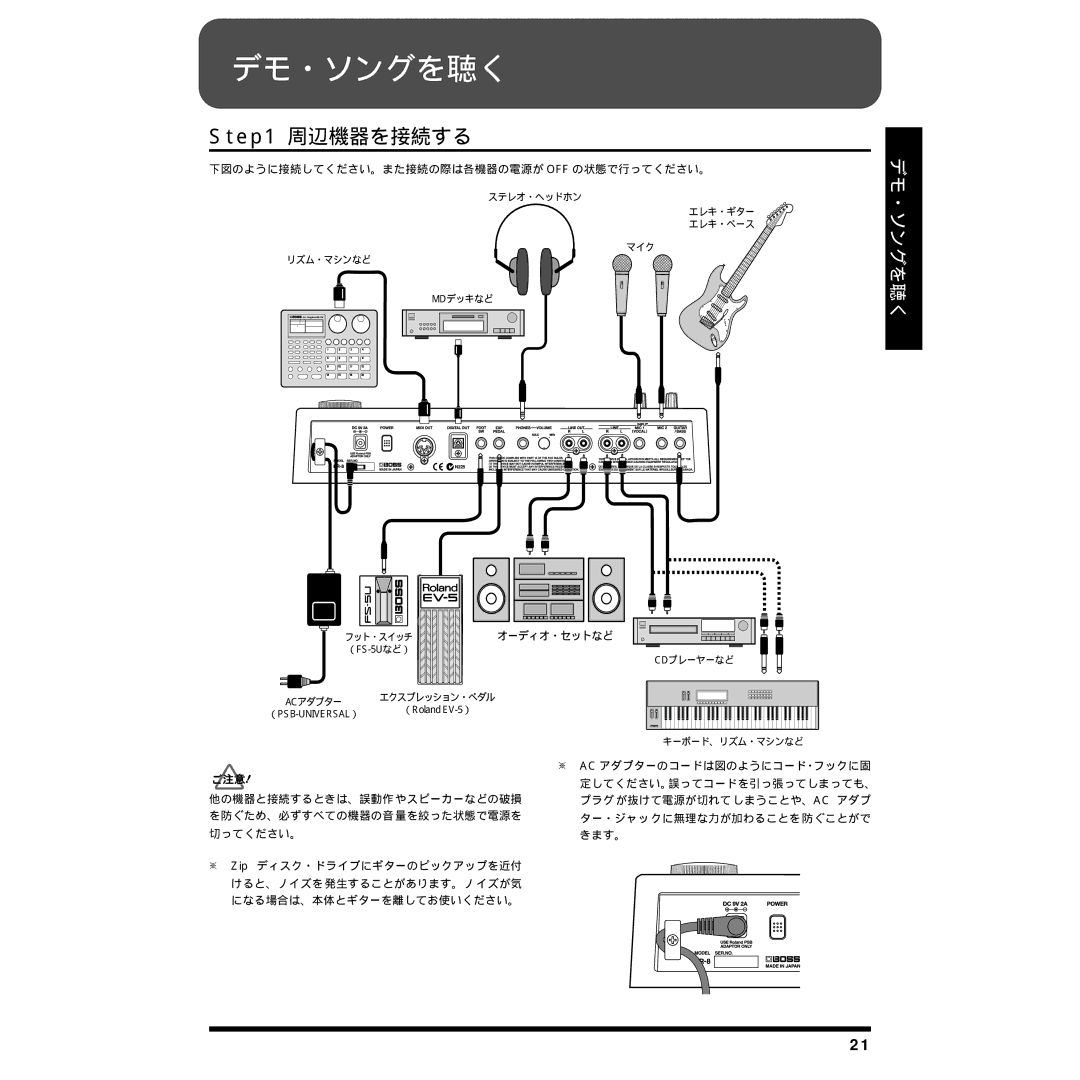 Rockford Fosgate BR-8 owner manual デモ・ソングを聴く, 周辺機器を接続する 