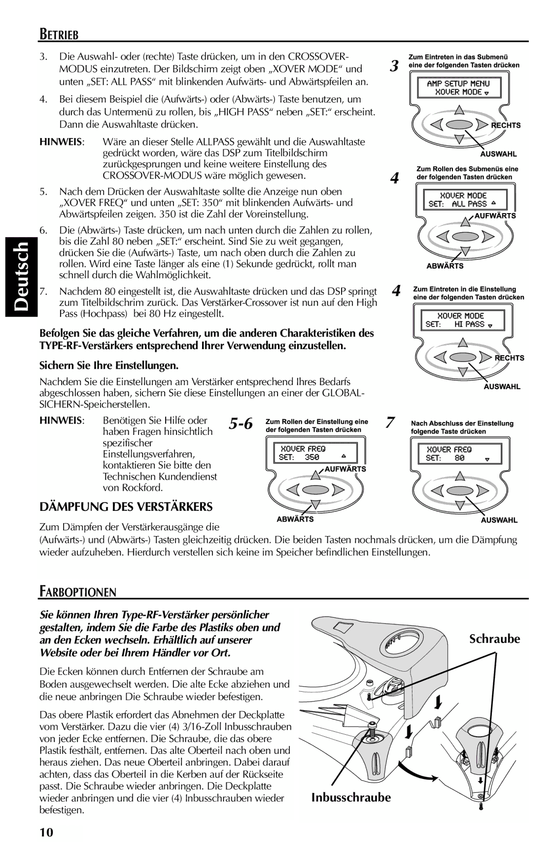 Rockford Fosgate FFX3 Dämpfung DES Verstärkers, Farboptionen, Inbusschraube, An den Ecken wechseln. Erhältlich auf unserer 