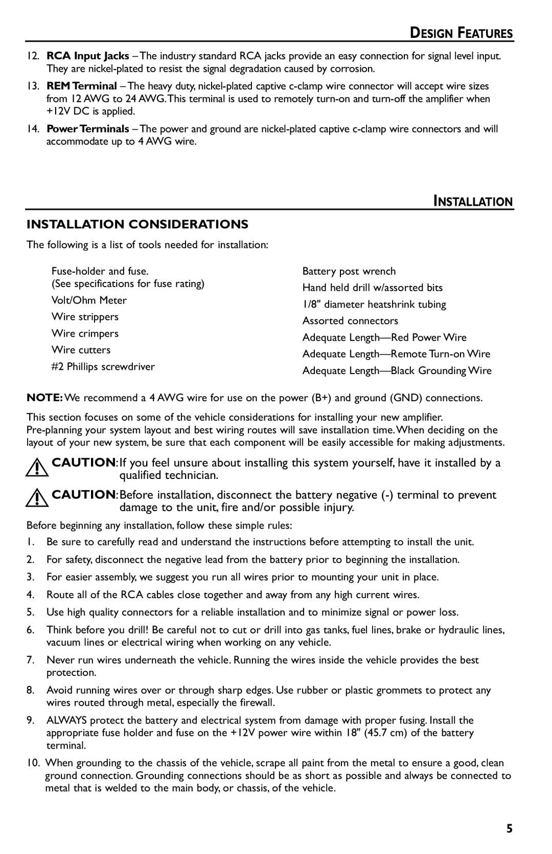 Rockford Fosgate p3002 manual Installation Installation Considerations 