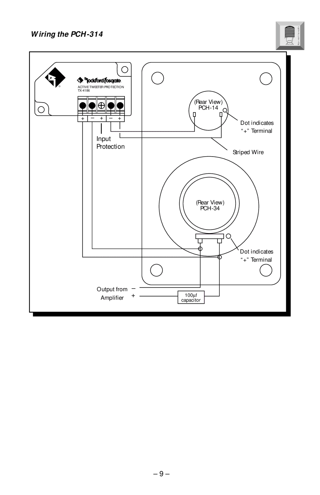 Rockford Fosgate PCH-614, PCH-414, PCH-514, PCH-14X manual Wiring the PCH-314, Input Protection 