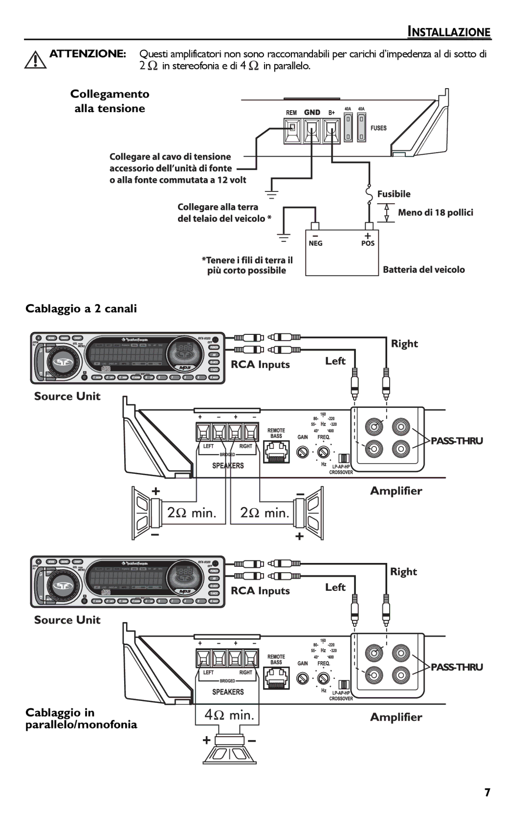 Rockford Fosgate Punch 45 manual Installazione 