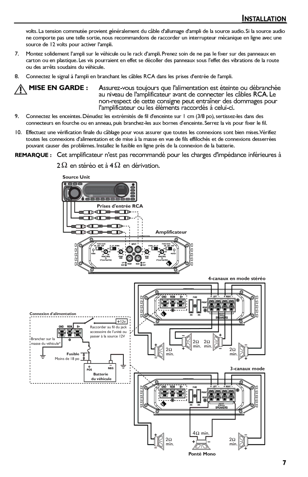 Rockford Fosgate R300-4 manual Source Unit 