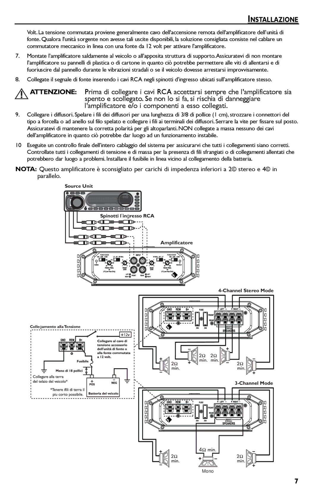 Rockford Fosgate R300-4 manual Channel Mode 