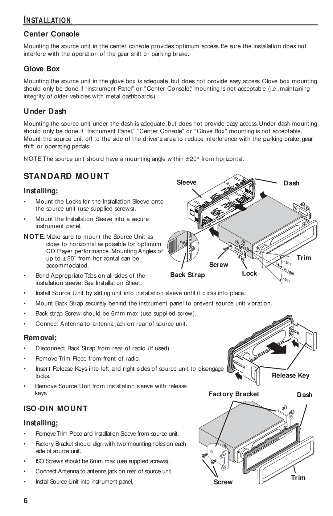 Rockford Fosgate RFX9220M manual ISO-DIN Mount 