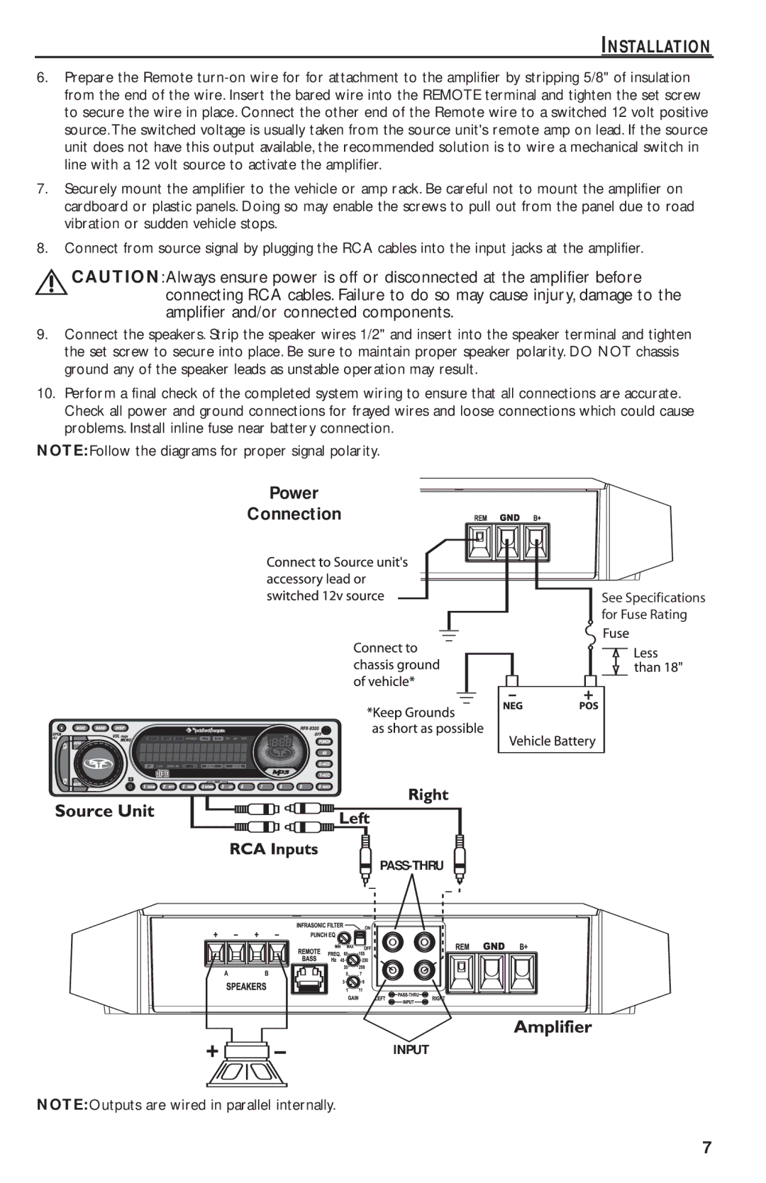 Rockford Fosgate T1500-1bd manual Power Connection 