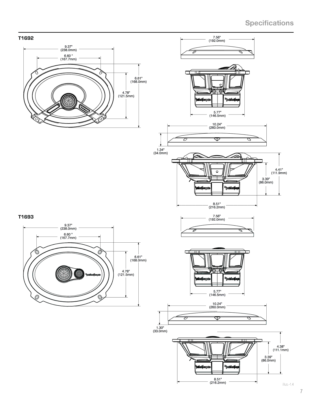 Rockford Fosgate T1693 manual Illus.-1.4 