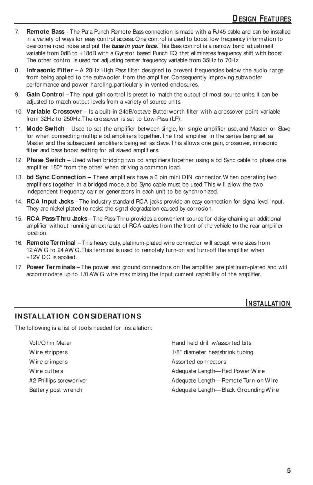 Rockford Fosgate T10001 BD, T20001 BD, T30001 BD manual Installation Considerations 