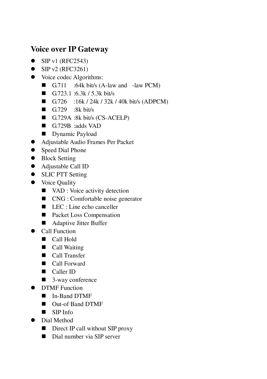 Rockford Fosgate VP600 manual Voice over IP Gateway 