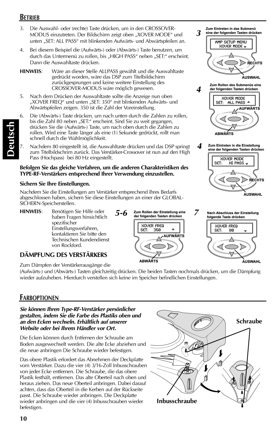 Rockford Fosgate X2 Dämpfung DES Verstärkers, Farboptionen, Inbusschraube, An den Ecken wechseln. Erhältlich auf unserer 