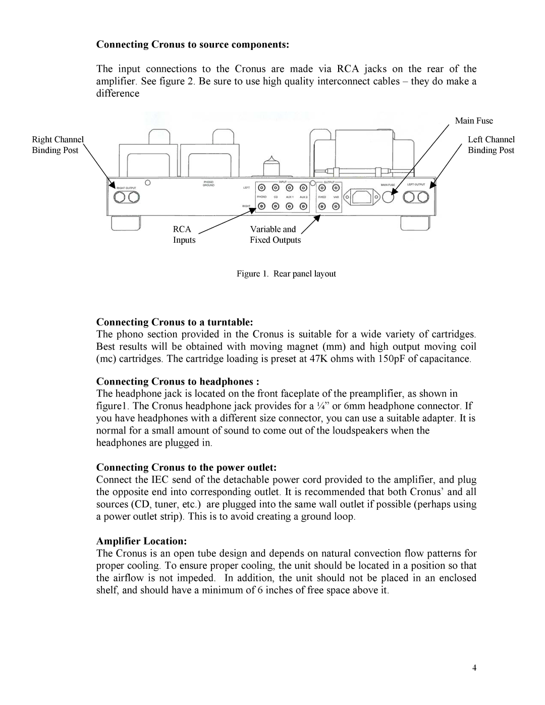 Rogue Audio Connecting Cronus to source components, Connecting Cronus to a turntable, Connecting Cronus to headphones 