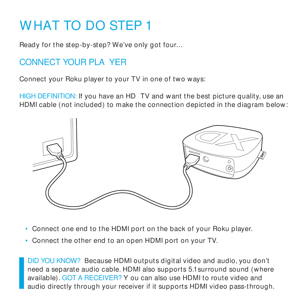 Roku 3050R, 3100R manual What To Do step, Connect Your Player 