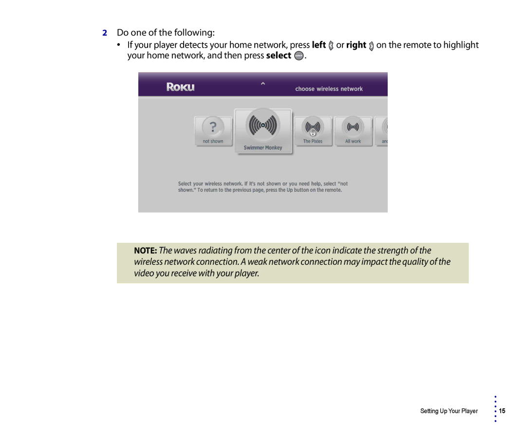 Roku 2500R, 4200R manual Setting Up Your Player 