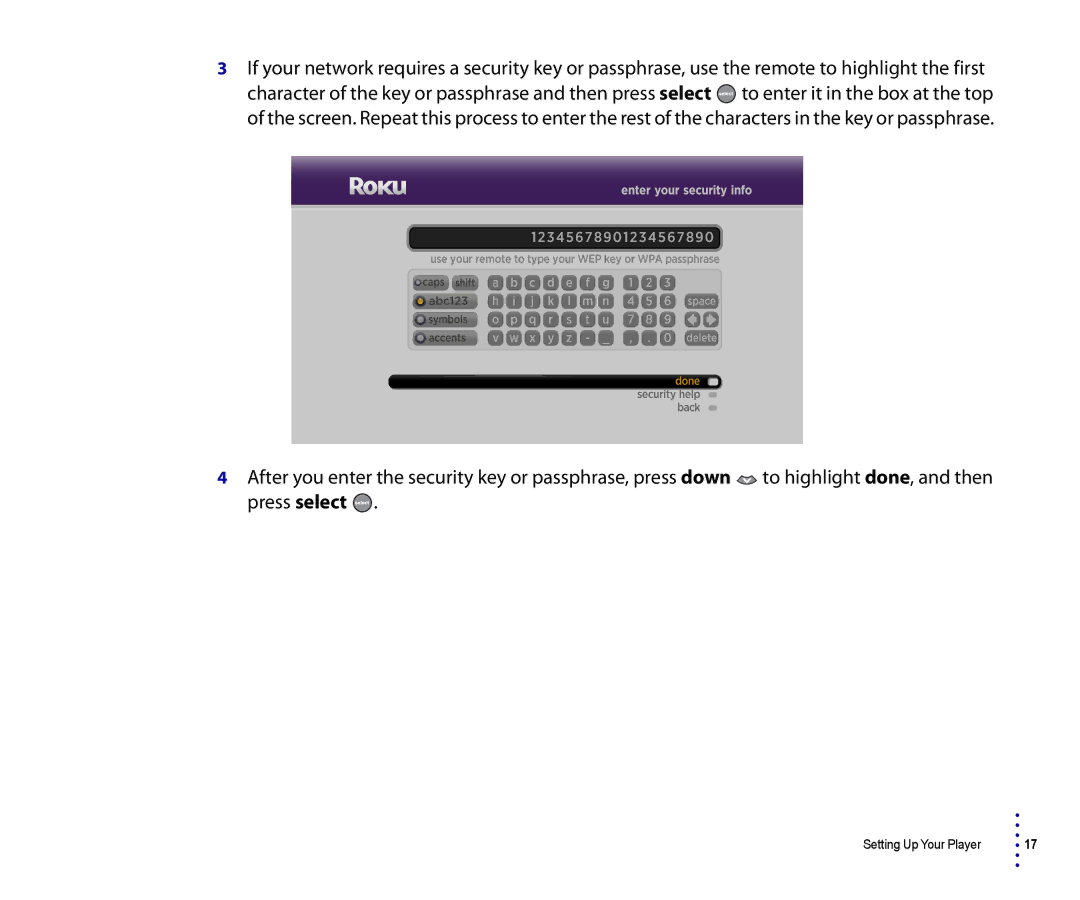 Roku 2500R, 4200R manual Setting Up Your Player 