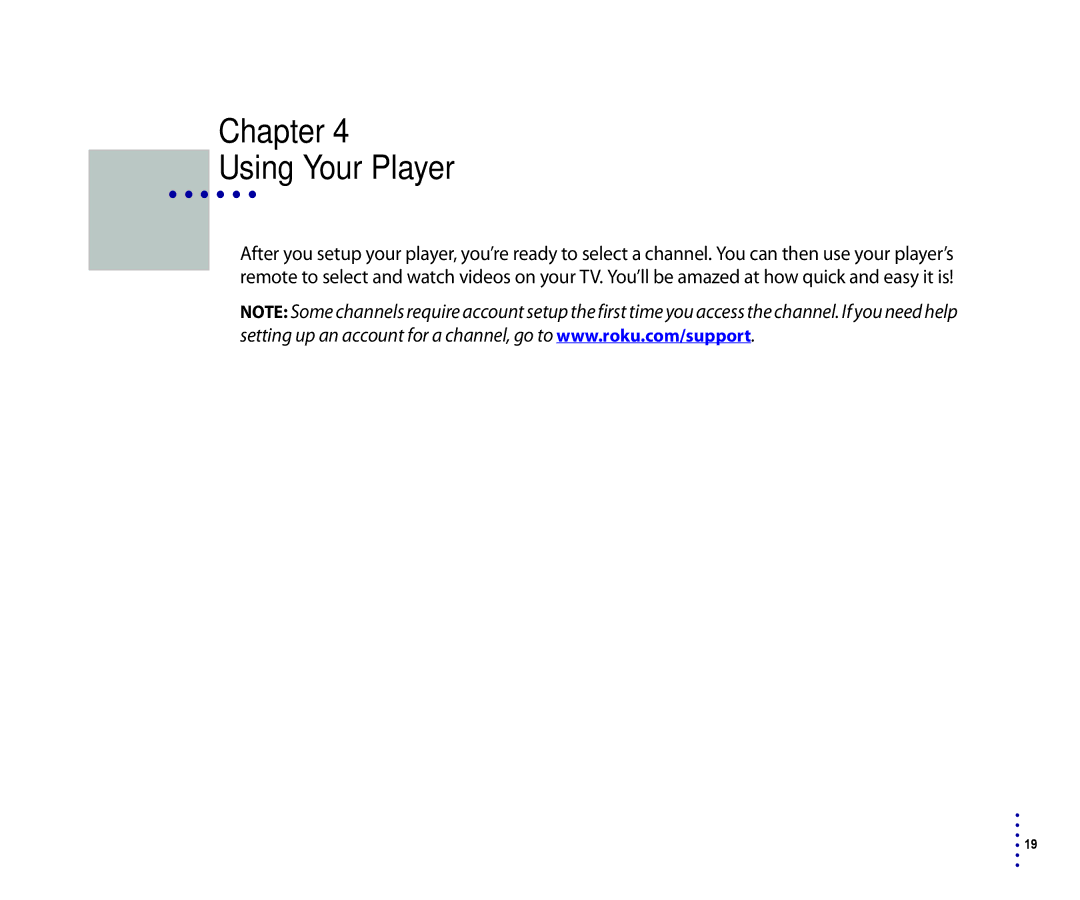 Roku 2500R, 4200R manual Chapter Using Your Player 