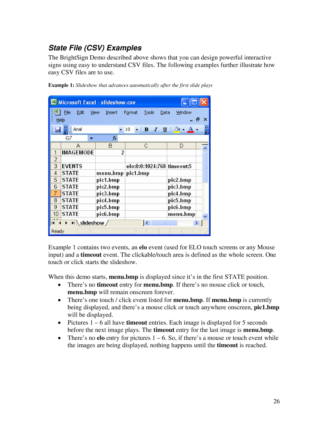 Roku HD2000 manual State File CSV Examples 