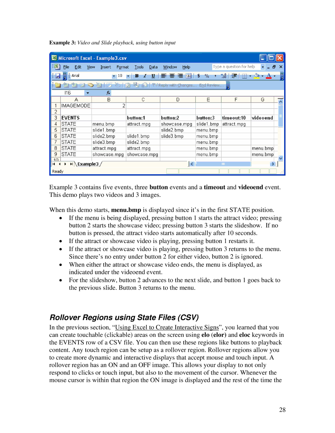 Roku HD2000 manual Rollover Regions using State Files CSV 