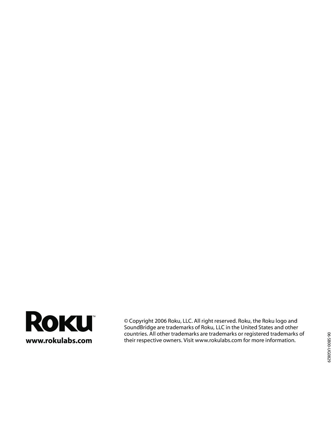 Roku Music Player manual 06-SB00-UG0829 