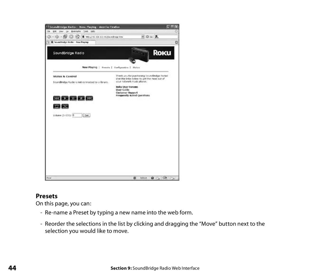 Roku Radio Wi-Fi Music System manual Presets 