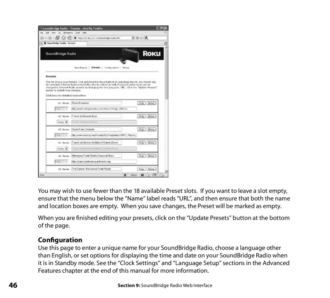 Roku Radio Wi-Fi Music System manual Configuration 