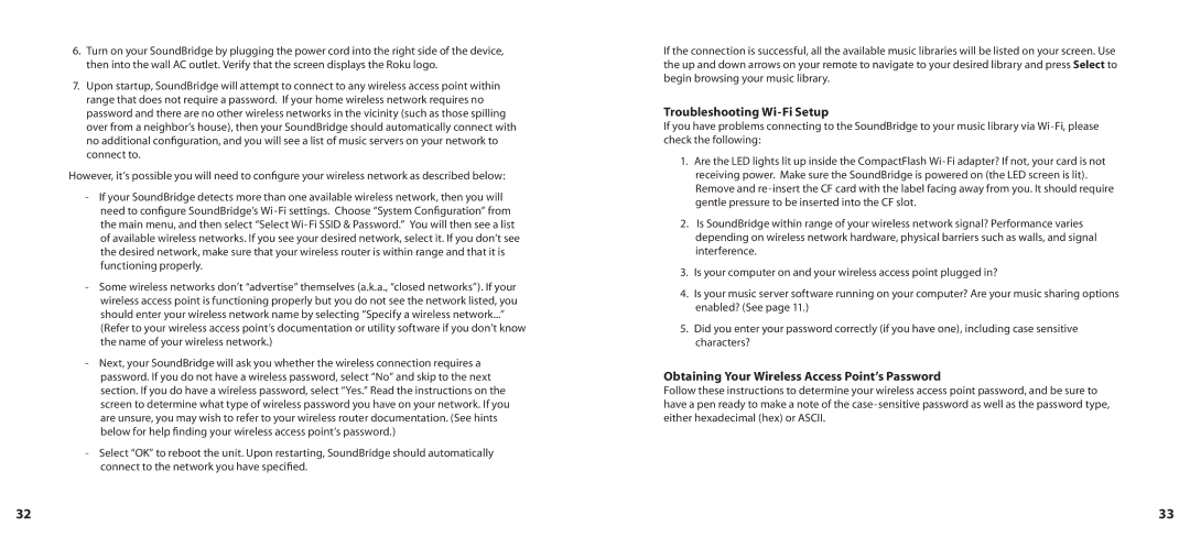 Roku SoundBridge manual Troubleshooting Wi-Fi Setup, Obtaining Your Wireless Access Point’s Password 