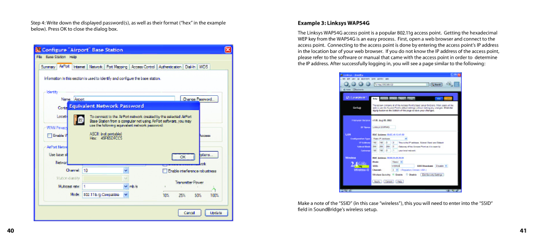 Roku SoundBridge manual Example 3 Linksys WAP54G 