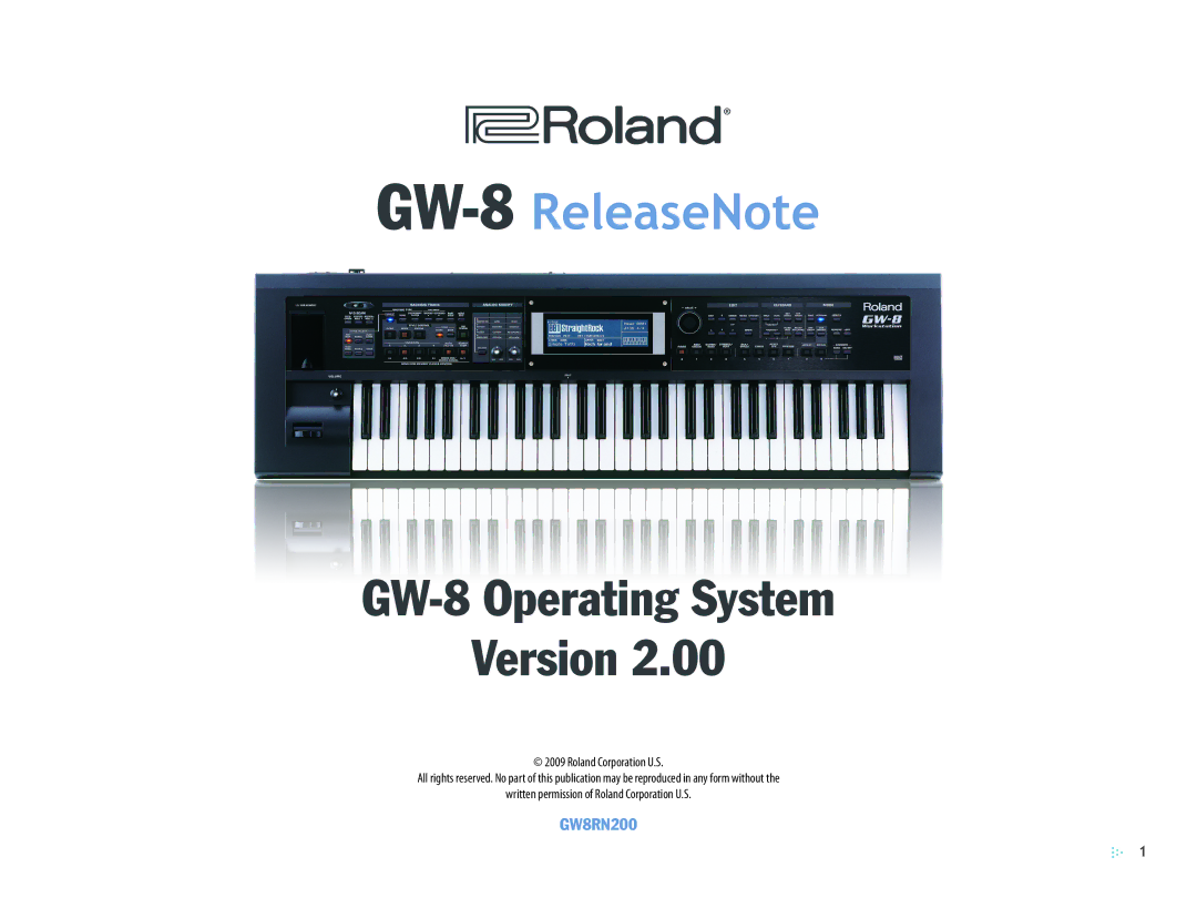 Roland 2 manual GW-8ReleaseNote 