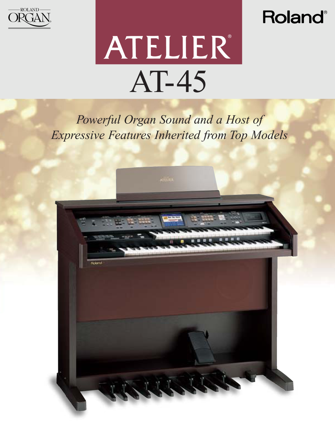 Roland AT-45 manual Powerful Organ Sound and a Host of, Expressive Features Inherited from Top Models 