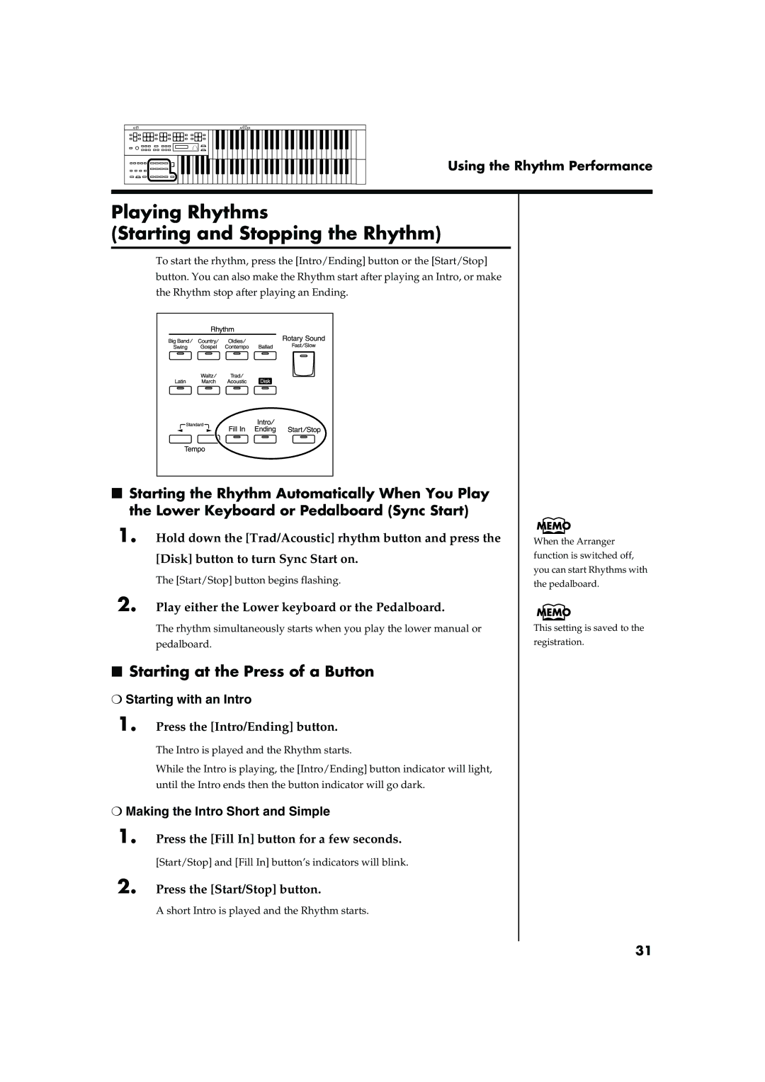 Roland AT15 owner manual Starting at the Press of a Button, Starting with an Intro, Making the Intro Short and Simple 