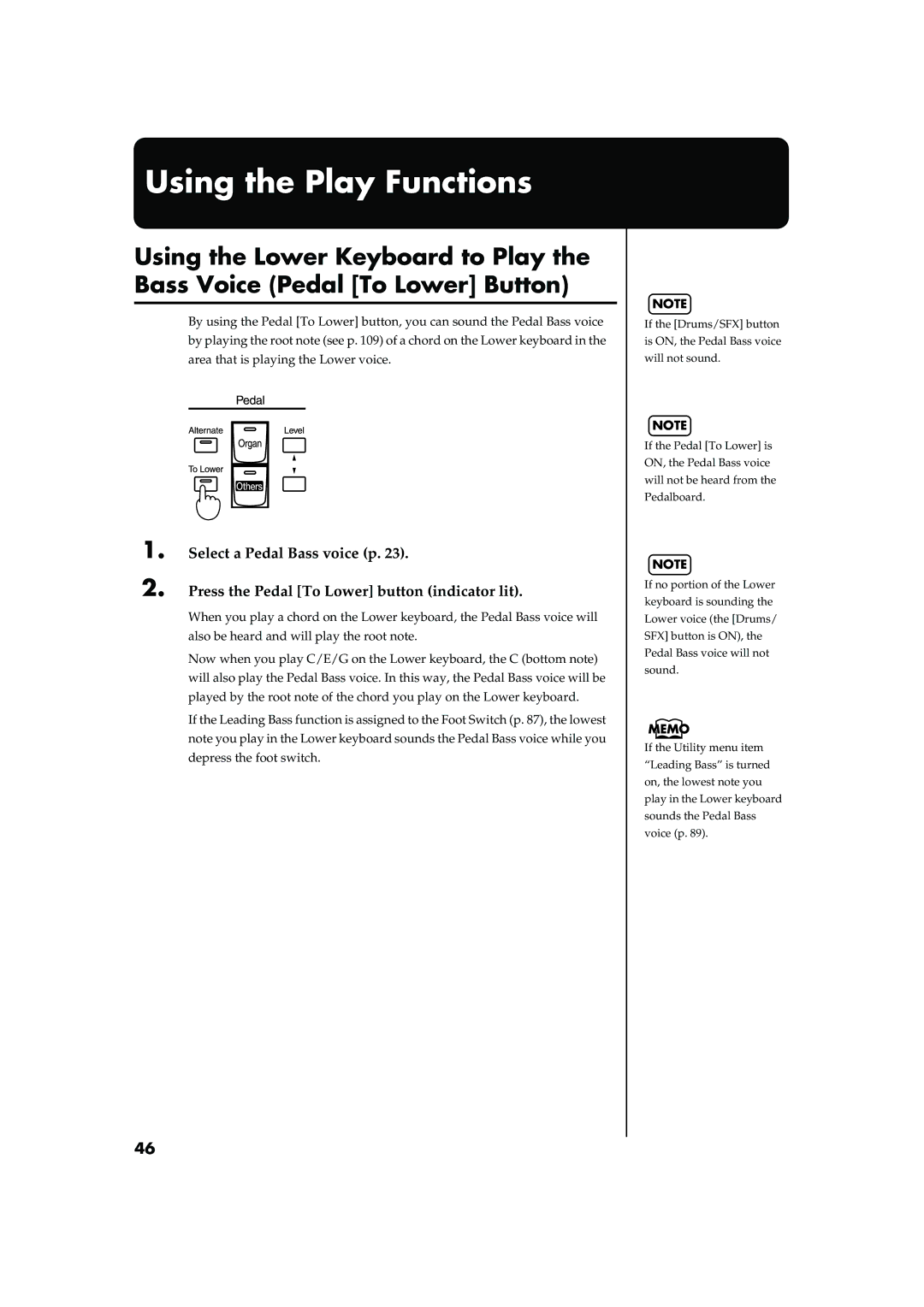 Roland AT15 owner manual Using the Play Functions 