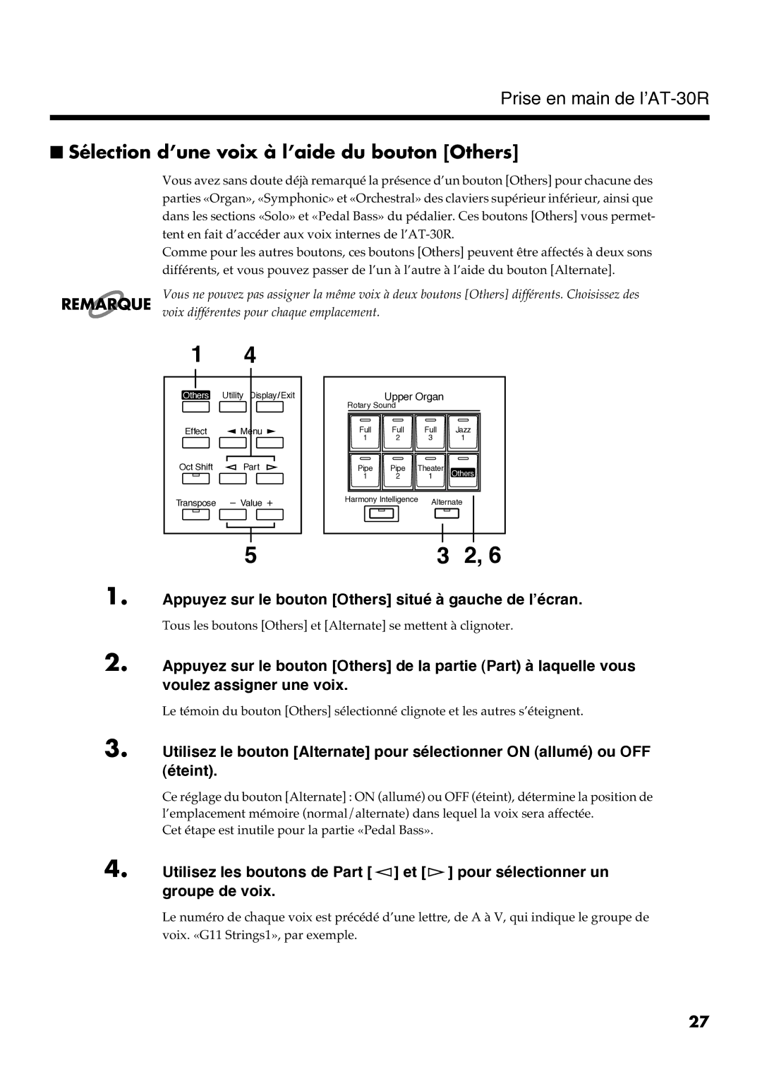 Roland AT30R manual Sélection d’une voix à l’aide du bouton Others, #//3I 