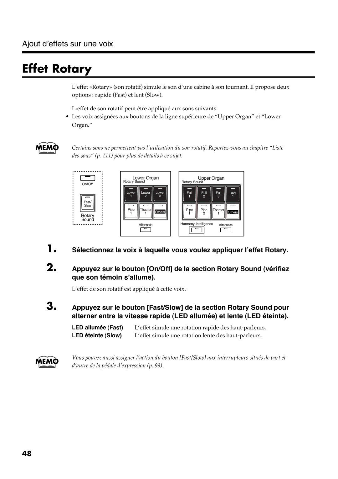 Roland AT30R manual Effet Rotary 