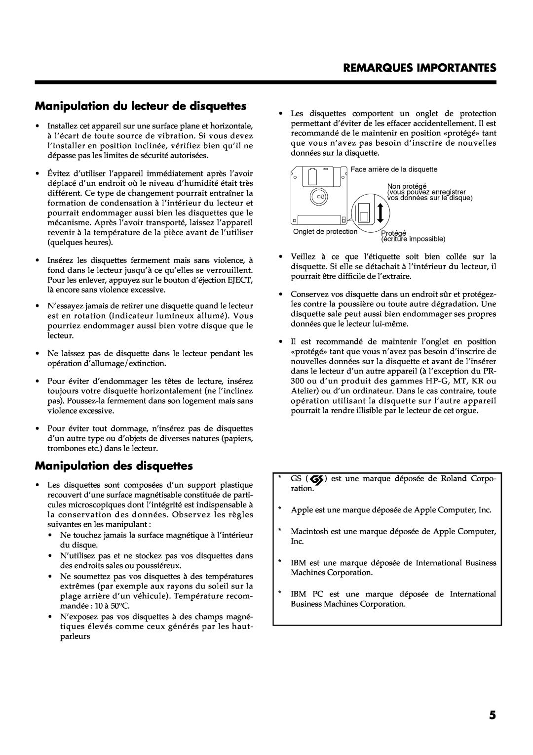 Roland AT30R manual Remarques Importantes, Manipulation du lecteur de disquettes, Manipulation des disquettes, ####, 1#+.3# 