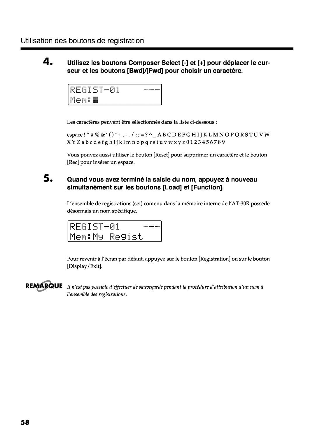 Roland AT30R manual Utilisation des boutons de registration, 1##8 