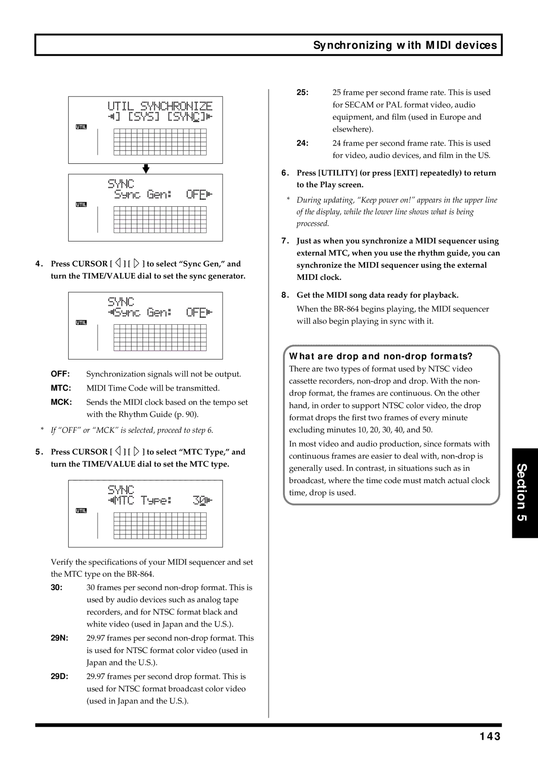 Roland BR-864 owner manual 143, What are drop and non-drop formats? 