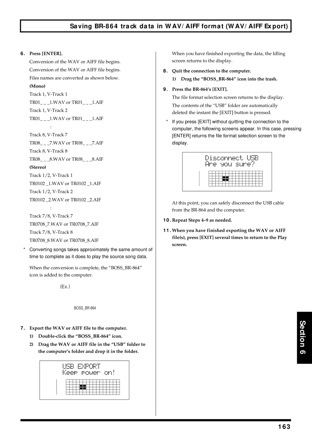 Roland BR-864 owner manual 163, 119d 